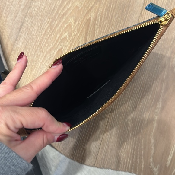 NWOT YSL Denim/Suede All-Over Monogram Pouch Clutch - Picture 3 of 7